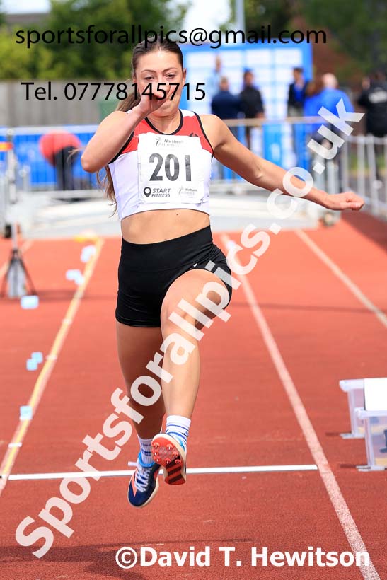 Senior Womens triple jump, 2024 Northern Senior and Under-20s Track and Field Champs, Middlesbrough.  Photo: David T. Hewitson/Sports for All Pics